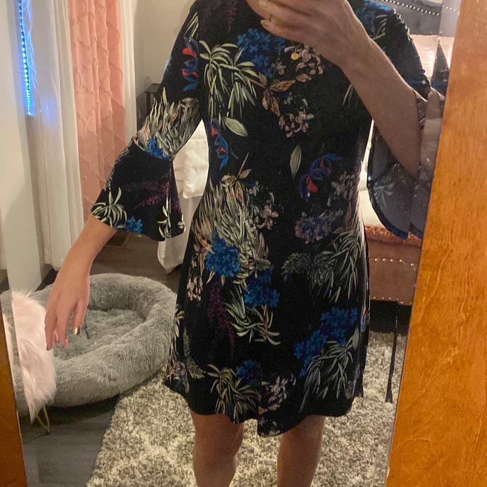 Floral print stretchy dress